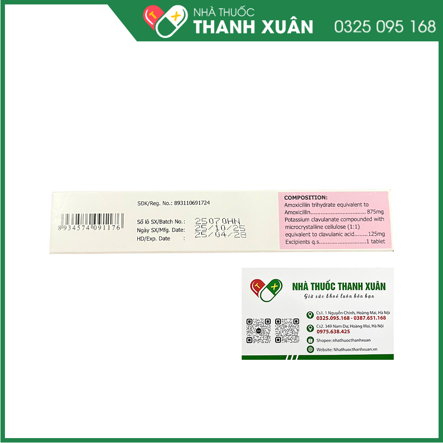 Augbactam 1g thuốc kháng sinh điều trị nhiễm khuẩn hô hấp, tiết niệu, da và mô mềm